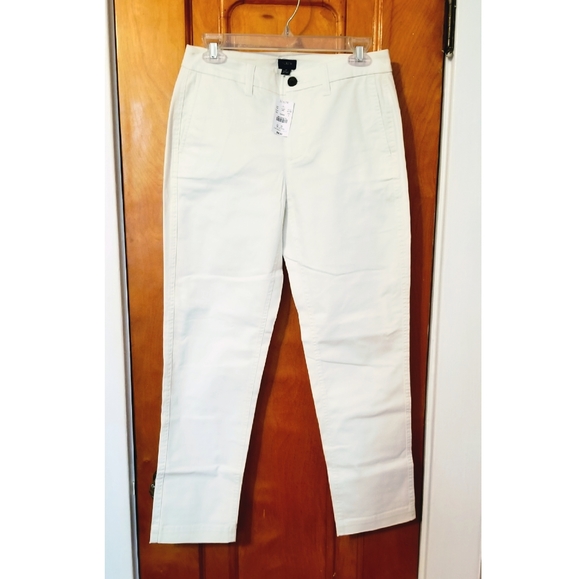 NWOT WHITE J. Crew White Highrise Girlfriend Chino Pants - Picture 3 of 4